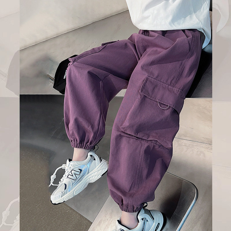 女童装洋气休闲裤宽松大童装工装裤儿童长裤子女孩2025春装新款