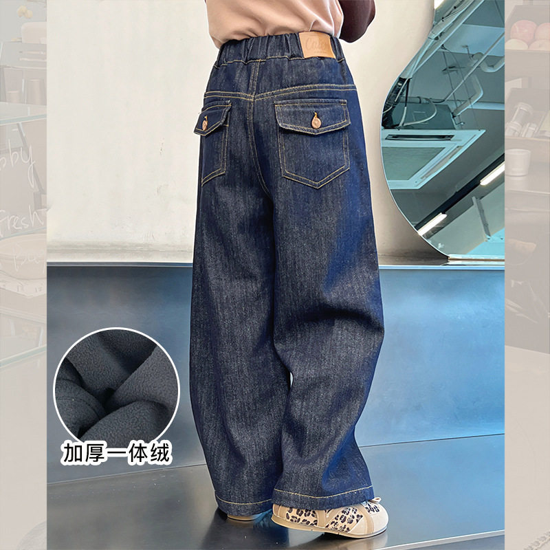 一体绒加厚女童直筒牛仔裤子儿童洋气休闲长裤大童2025冬装新款,童装/婴儿装/亲子装,儿童牛仔裤,淘宝优惠券,粉丝福利购,淘宝优惠卷