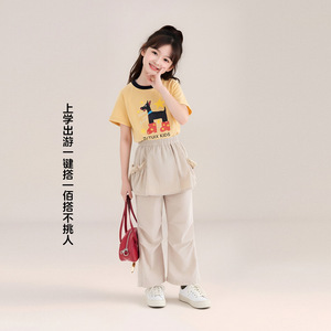 图图小象童装女童裤子夏2026新款儿童工装裤裙超好看休闲长裤夏裤