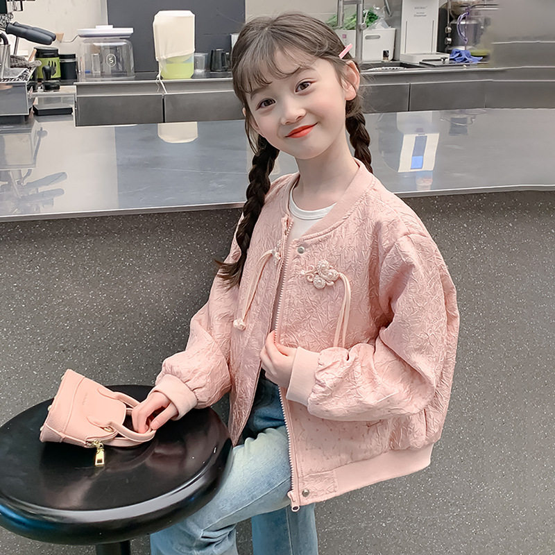 女童中国风外套2026春装新款儿童洋气短款夹克中大童春秋休闲上衣