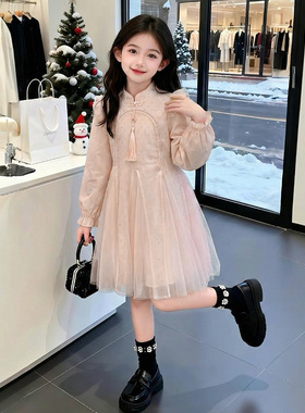 TMM25415-流金缕连衣裙女童春装2026新款连衣裙儿童网红洋气时髦