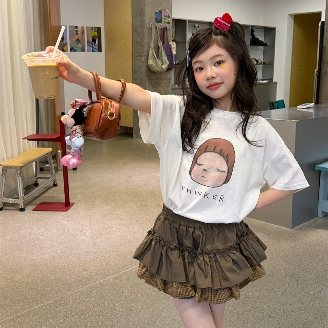 花与寻童装女童裙裤2026年夏季新款百搭蓬蓬半身裙甜美少女感潮童