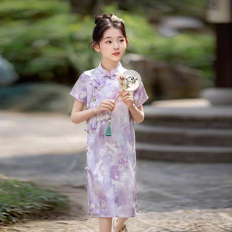 亲子旗袍母女装2025新款儿童中式改良旗袍礼服日常可穿透气连衣裙