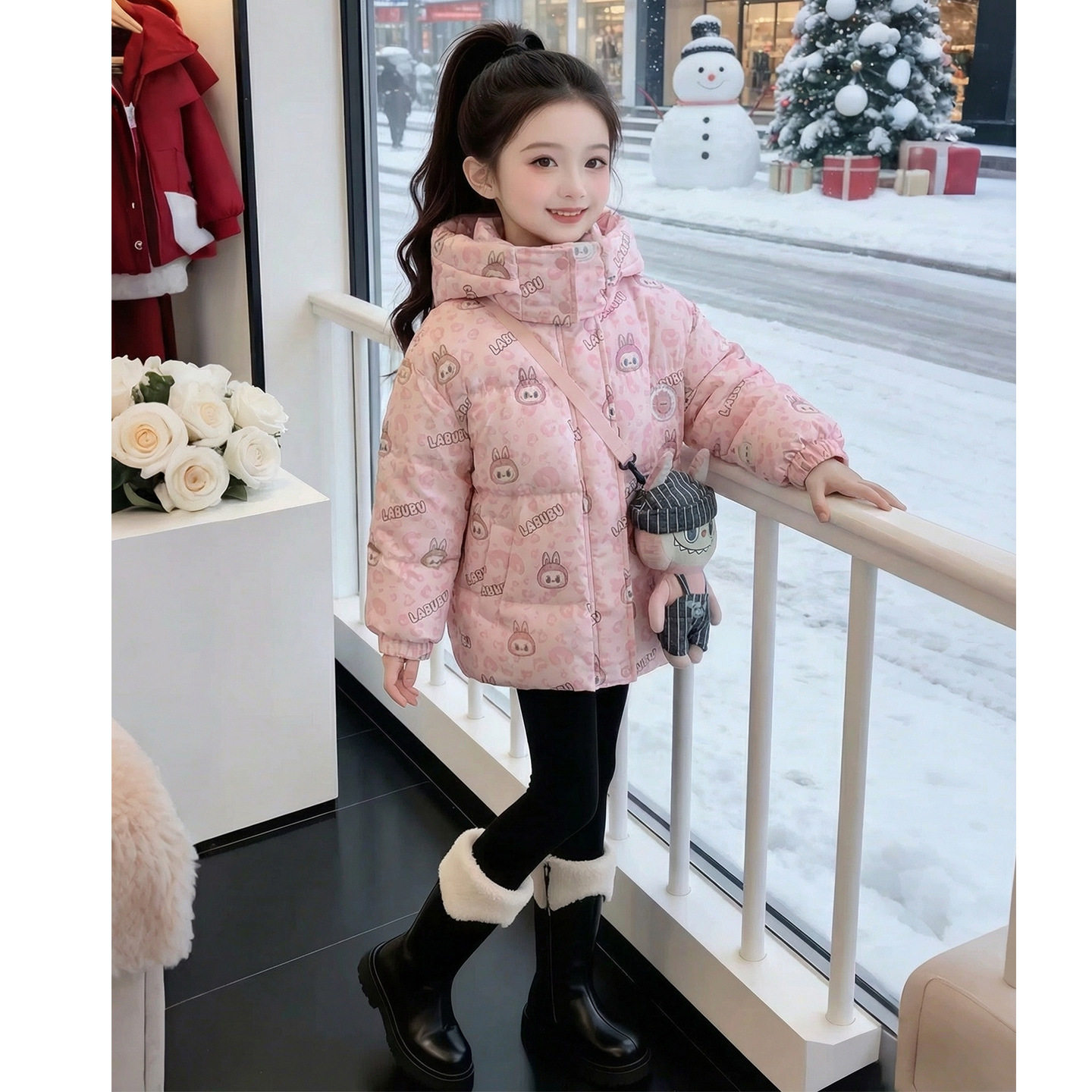 女童羽绒服冬季2026新款儿童洋气爆款加厚90白鸭绒小女孩冬装外套