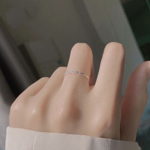 s925纯银闪钻戒指女小众高级感