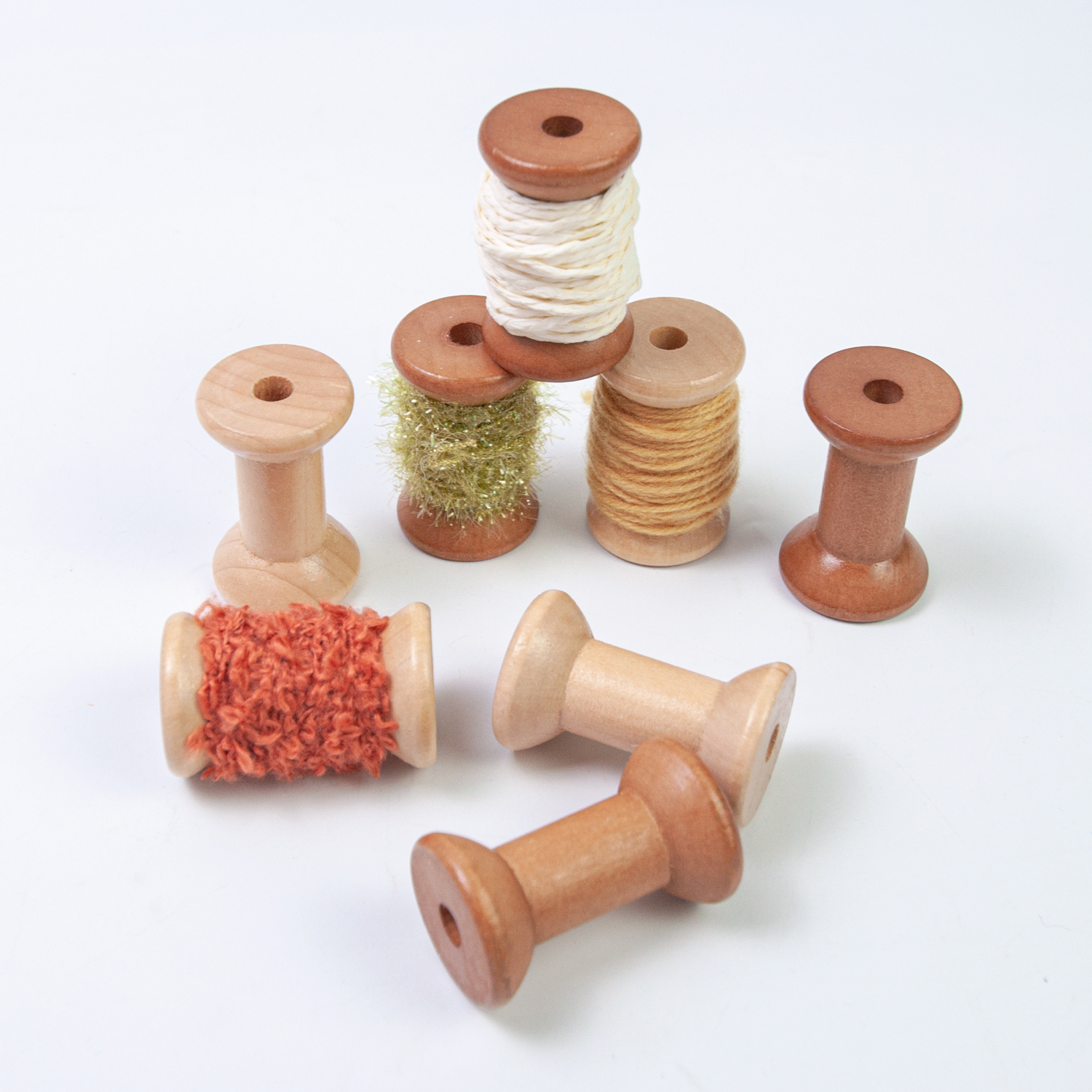檀木线轴手工diy布艺毛线辅料