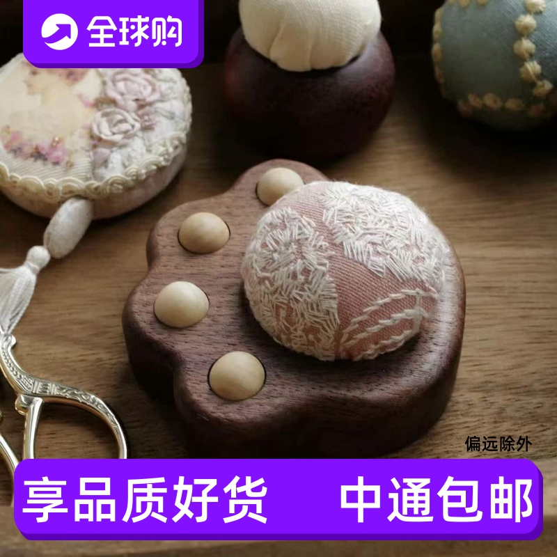 国产胡桃木实木猫爪针插