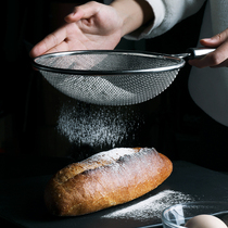 半房加厚不锈钢漏网筛单柄漏勺面捞过滤网面粉筛去油勺厨用小工具