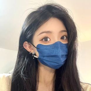 防晒 薄款 蝶形口罩女高颜值2024新款 护眼角显脸小黑色口罩明星同款