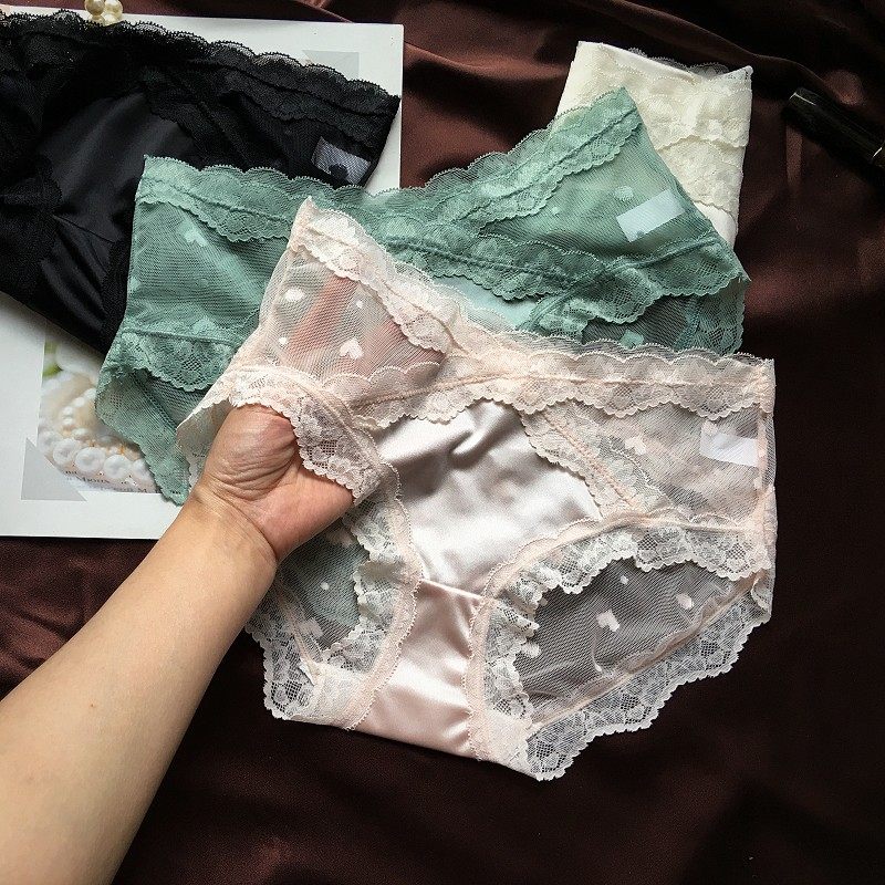 纯欲风甜美性感少女舒适透气网纱交叉缎面女士中低腰三角内裤,女士内衣/男士内衣/家居服,女三角裤,淘宝优惠券,粉丝福利购,淘宝优惠卷