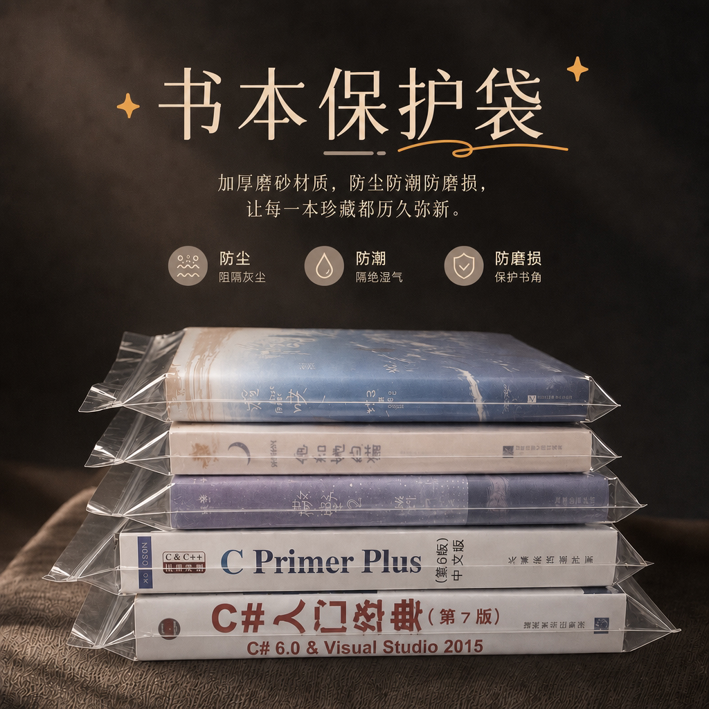图书本包脊袋透明塑料自封口袋密封防水防潮防虫漫画小说课本专用