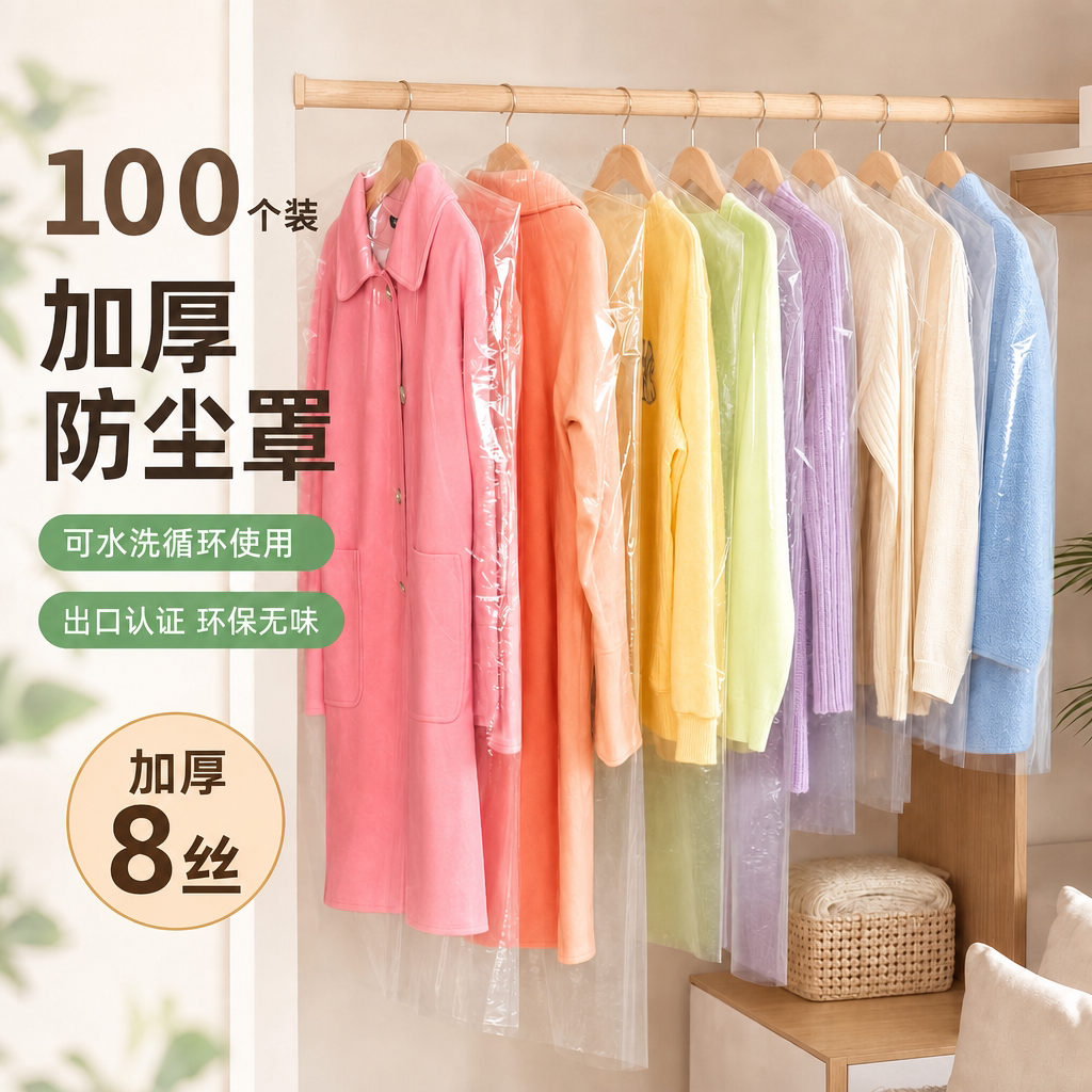 干洗店一次性透明挂衣袋防尘