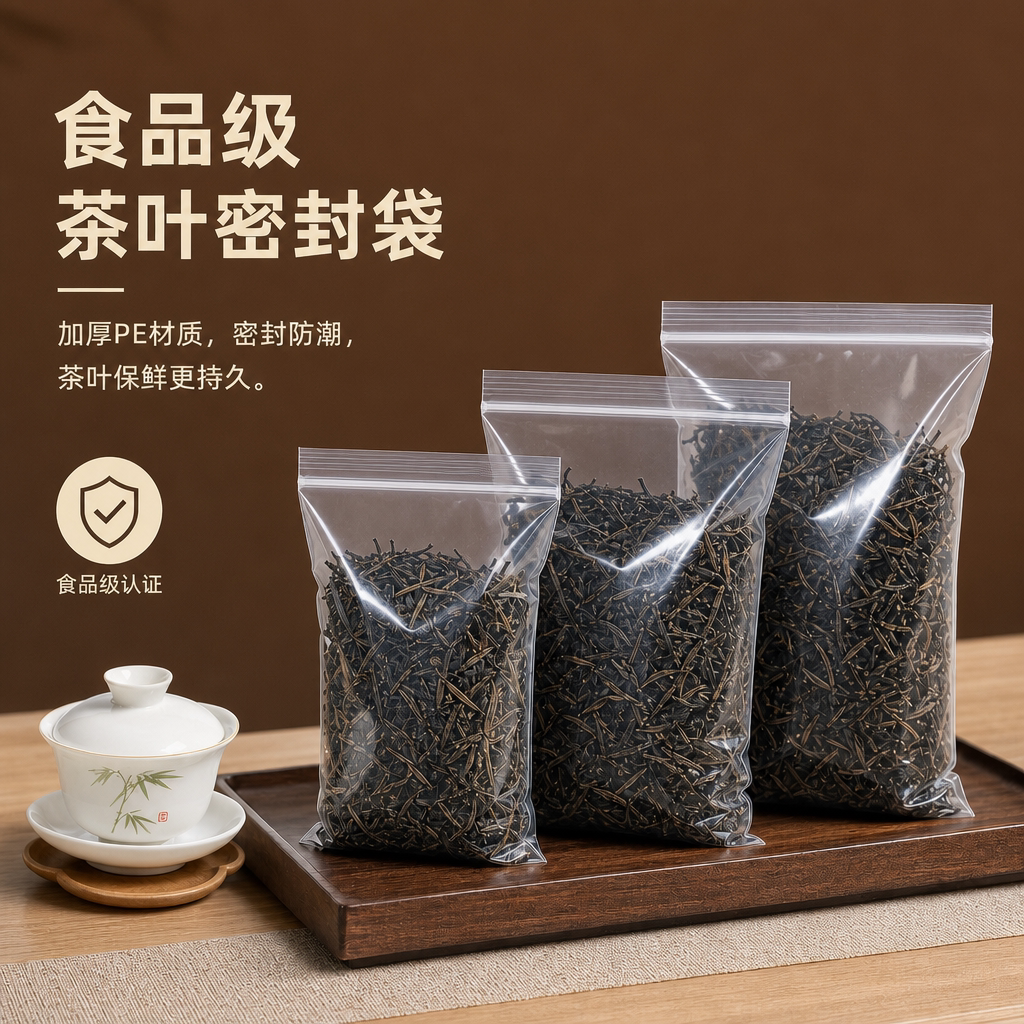 食品级透明自封袋密封茶叶花茶