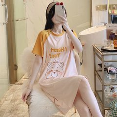 哺乳睡裙夏季薄款莫代尔孕妇可喂奶连衣裙子怀孕期宽松月子服睡衣