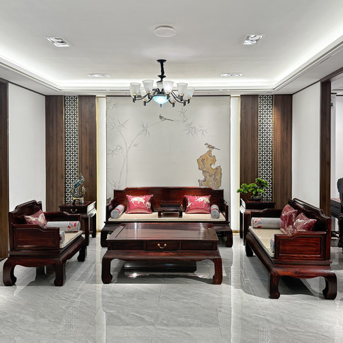 红木印尼黑酸枝简素沙发工厂直销