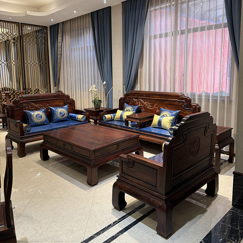 工厂直售阔叶黄檀如意人生沙发组