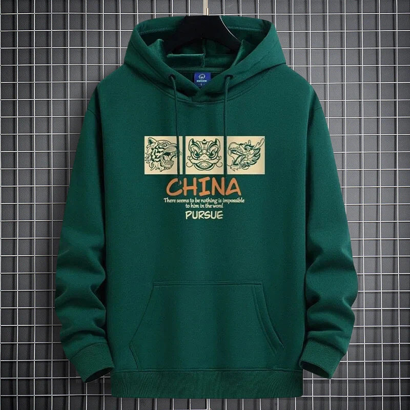 山东即墨秋冬连帽卫衣男加绒加厚潮牌ins风宽松大码上衣学生情侣