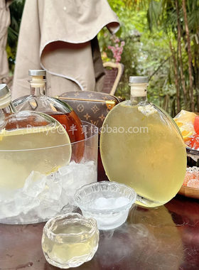 创意圆形冷萃咖啡密封瓶冰茶瓶酒壶玻璃果酒瓶随手小酒瓶分装酒壶