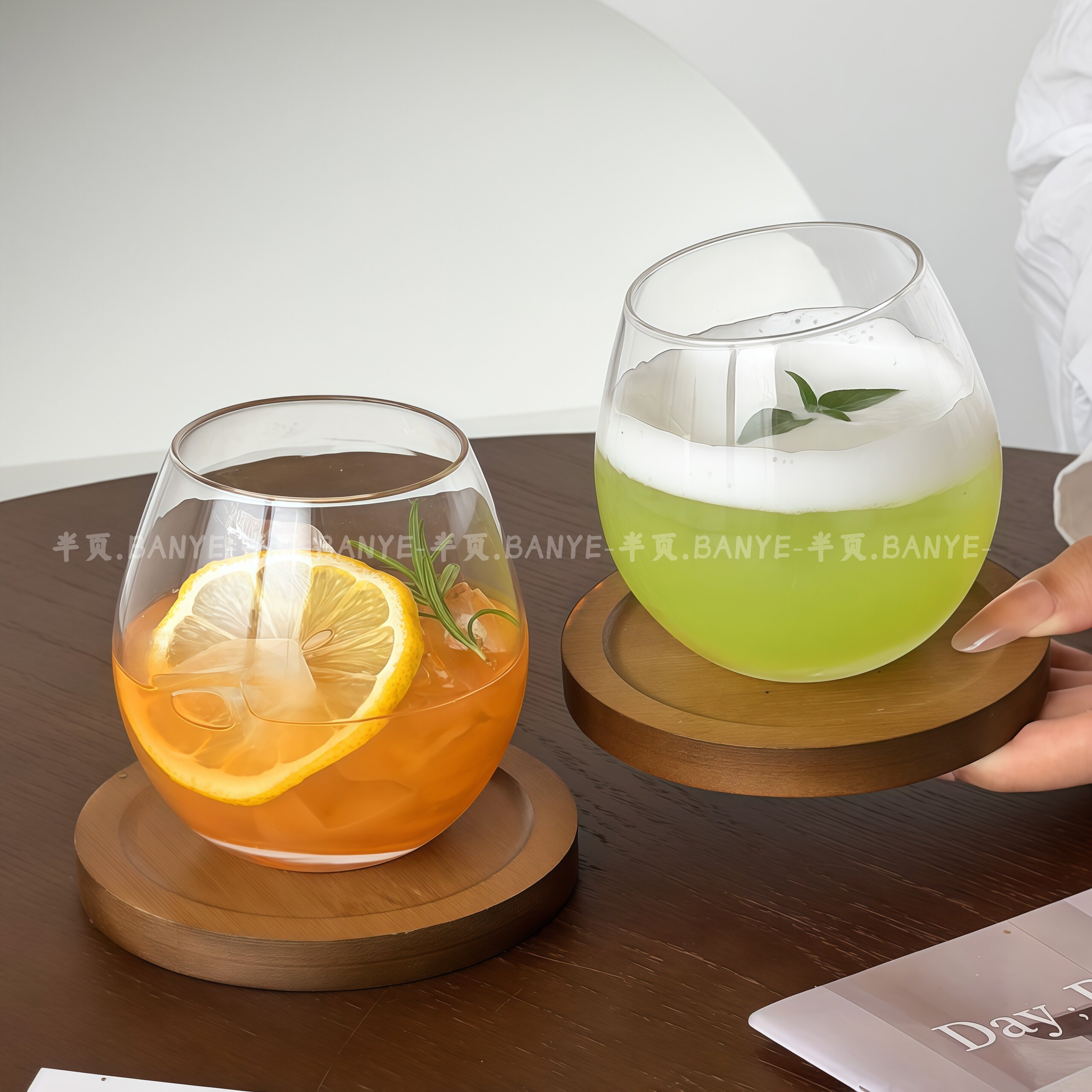 ins创意不倒翁蛋形玻璃杯咖啡杯