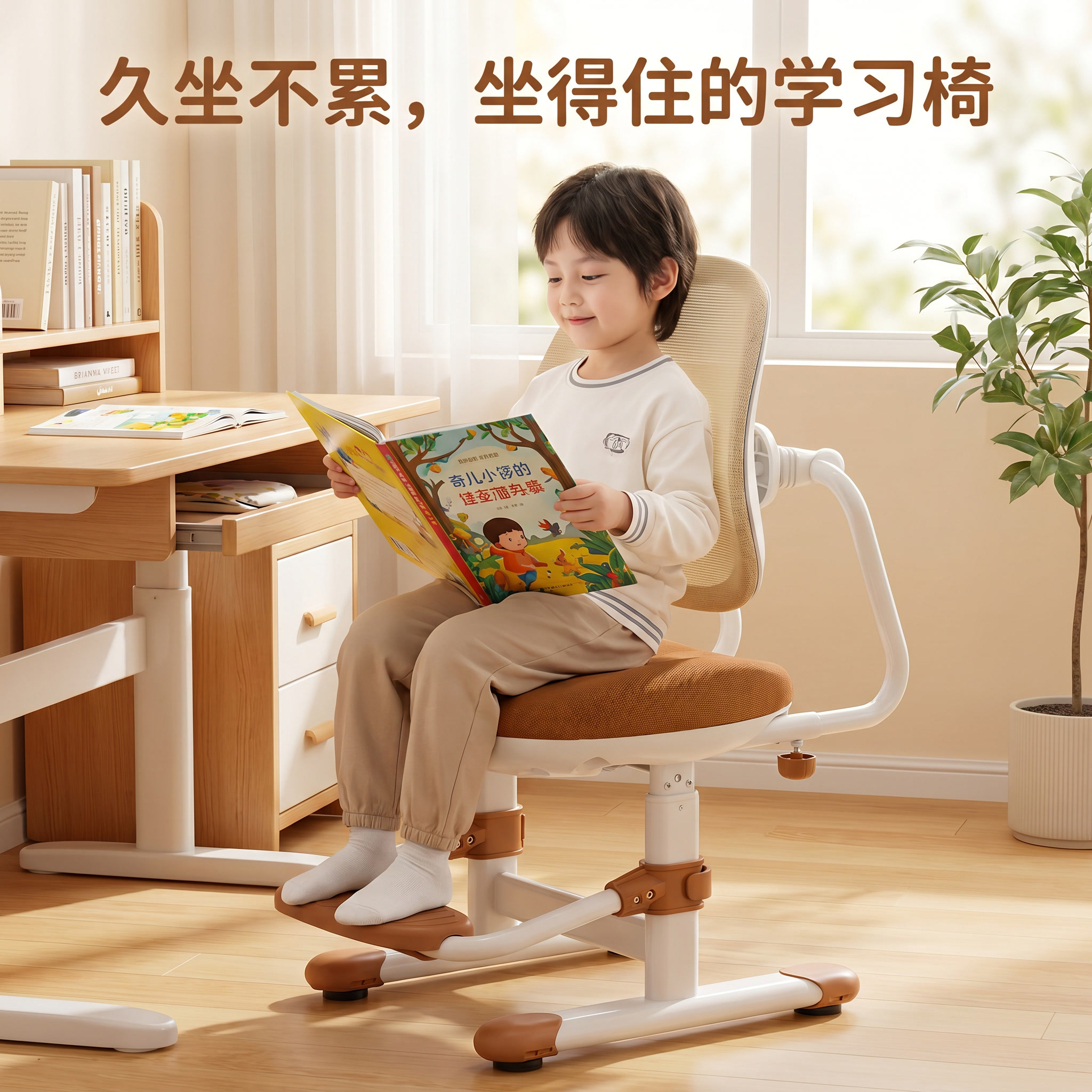 青节儿童学习椅子久坐舒服舒适初中学生专用写字凳座椅可升降追背