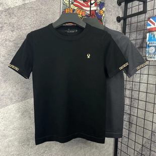 2021秋冬新款男装潮流刺绣韩版针织衫时尚商务男款毛衣半袖打底衫