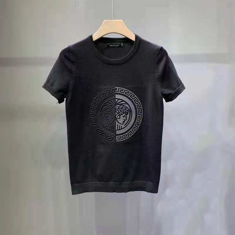 新款红色男士短袖毛衫秋冬本命年新年款毛衣男半袖针织打底针织