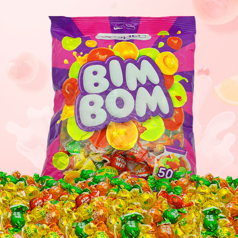 乌克兰进口如胜乒乓水果糖混合水果味果汁夹心硬糖喜糖糖果500g