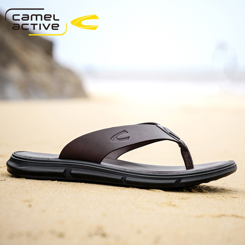 德国骆驼动感拖鞋男鞋人字拖头层牛皮一字拖凉鞋凉拖鞋夹趾沙滩鞋