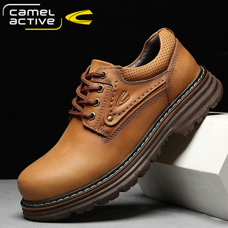 德国骆驼动感男鞋秋冬大头皮鞋男士工装鞋户外登山防滑低帮马丁鞋