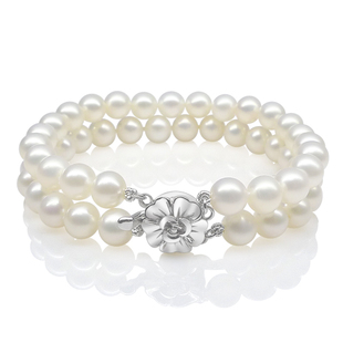 天然天然海水珍珠手链强光无瑕白色手串送妈妈婆婆礼品物
