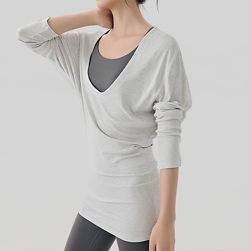 长袖普拉提训练服罩衫瑜伽T恤