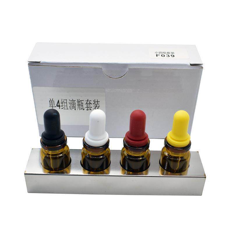 牙科材料滴瓶套装4组硅胶吸管滴管消毒滴瓶酒精瓶口腔工具耗材
