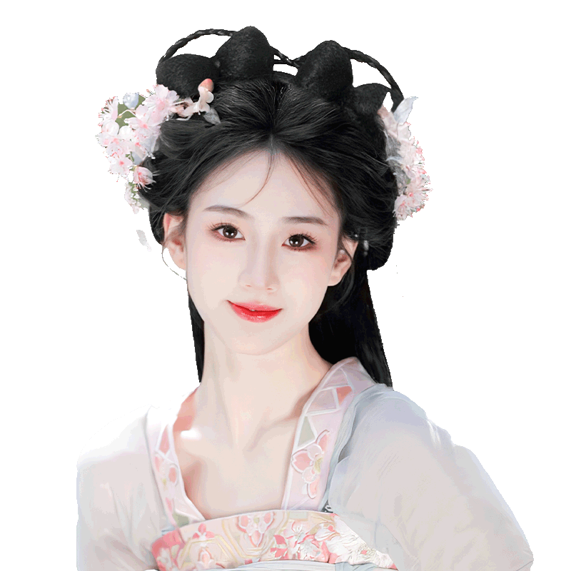 汉服假发古风懒人一体式古装头饰明制假发髻盘发发包发箍全头套女