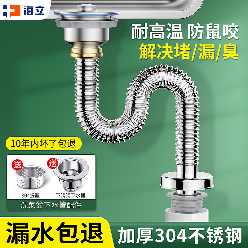 厨房洗菜盆下水管配件防臭神器图片