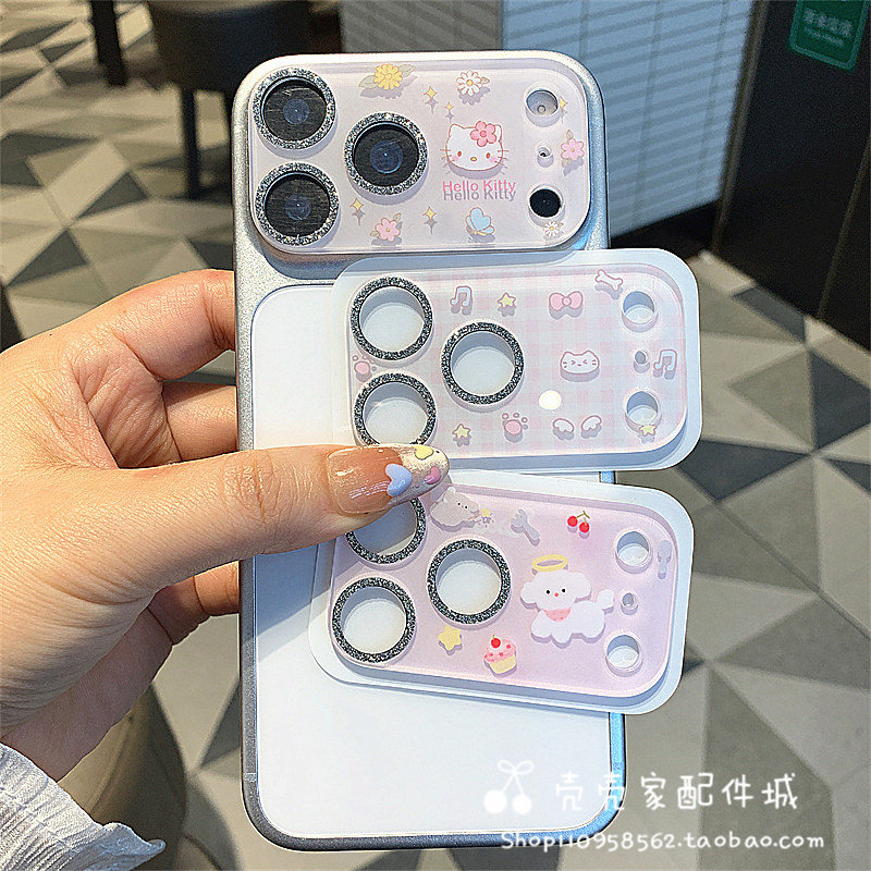 闪粉kt猫适用iPhone17Promax卡通镜头膜苹果17pro后相机防刮一体彩膜17pm卡通小狗猫钢化玻璃保护膜新款,3C数码配件,手机贴膜,淘宝优惠券,粉丝福利购,淘宝优惠卷