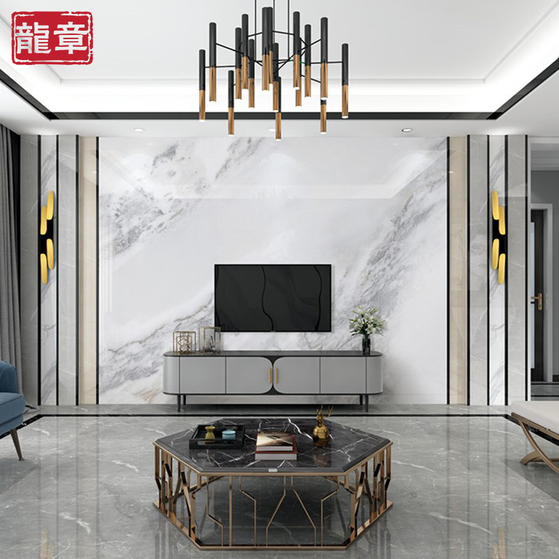大理石背景墙现代简约瓷砖微晶石客厅电视背景墙石材大板金属边框|ruв категории основы строительных материалов, искусственный мрамор - от Buy2taobao.com для оказания профессиональной услуги покупки агента Taobao