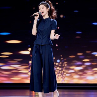 超火夏装一整套套装女2026夏季新款短袖衬衫阔腿裤气质裙裤两件套
