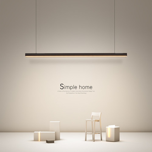 设计师极简一字长条餐厅吊灯