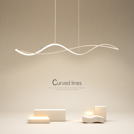 创意个性艺术长条吊灯极简led餐厅灯吧台岛台餐桌灯2025新款灯具