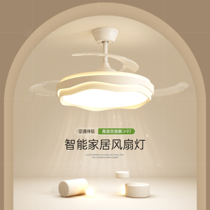 隐形风扇灯餐厅吊灯2024新款高级感电扇灯客厅卧室吊扇灯房间灯具