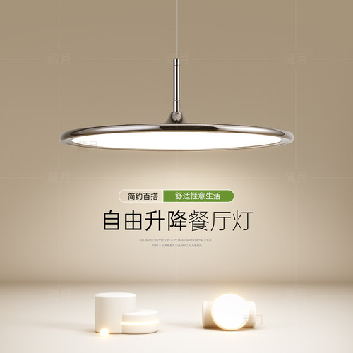 极简轻奢创意个性升降餐厅吊灯
