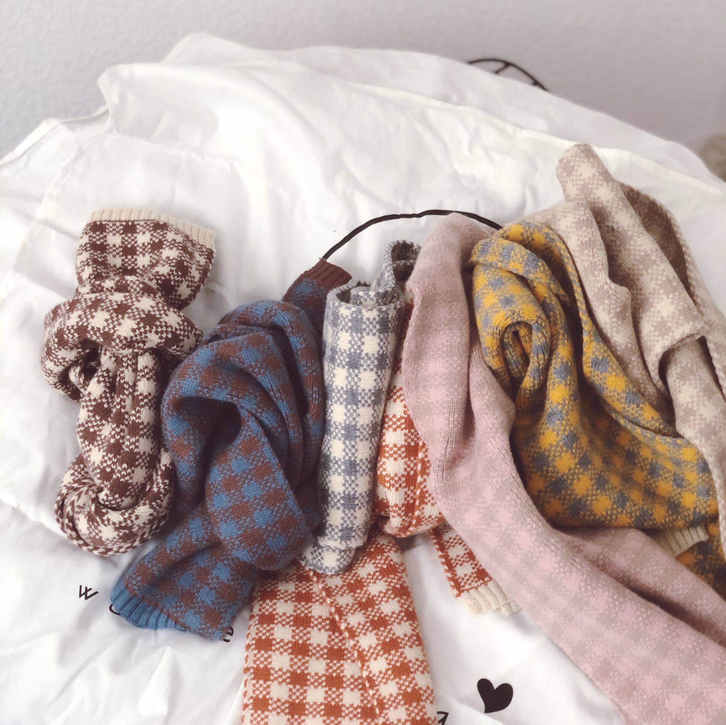 가을 겨울 한국 베이비 울 스카프 어린이 다목적 목 스카프 소년과 소녀 니트 부드러운 목 커버 인