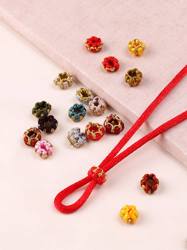 3mm内径莲花结线圈莲花座线圈DIY编织手链挂件装饰金店手编绳配饰