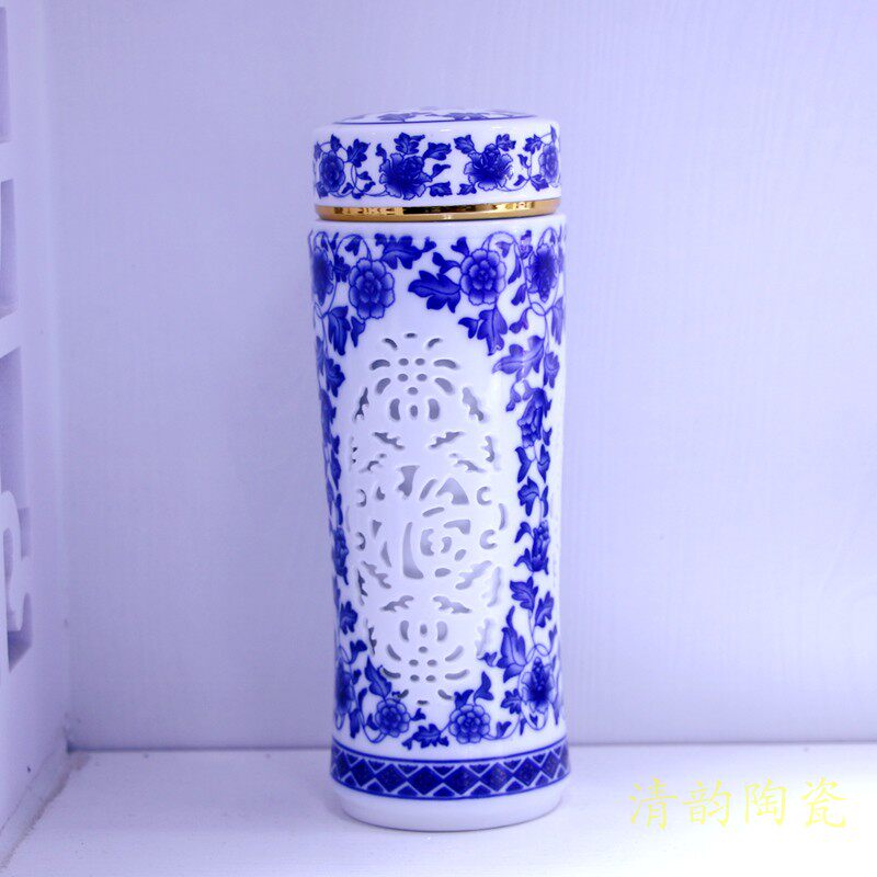 陶瓷保温杯男女士可爱带盖手柄随保冷/保温杯