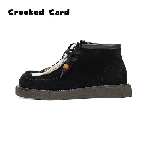 CrookedCard2025秋冬新款休闲厚底百搭乐福袋鼠鞋男女同款潮鞋ins