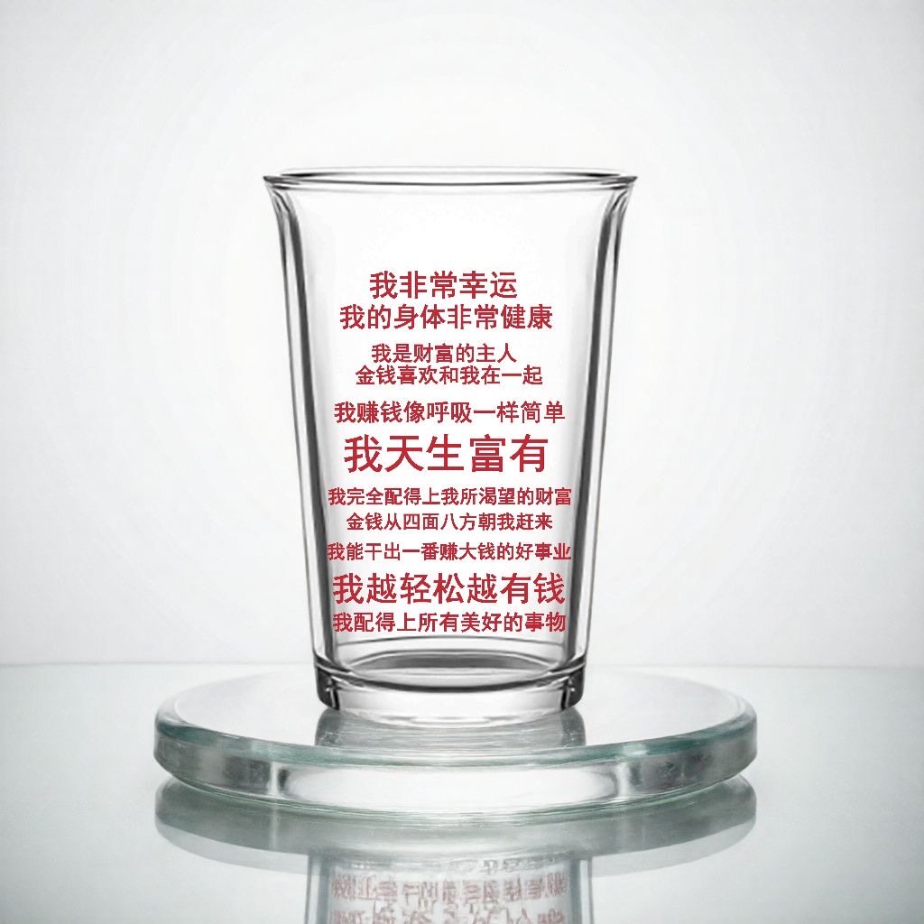 天生富有财富杯大女主显化玻璃杯