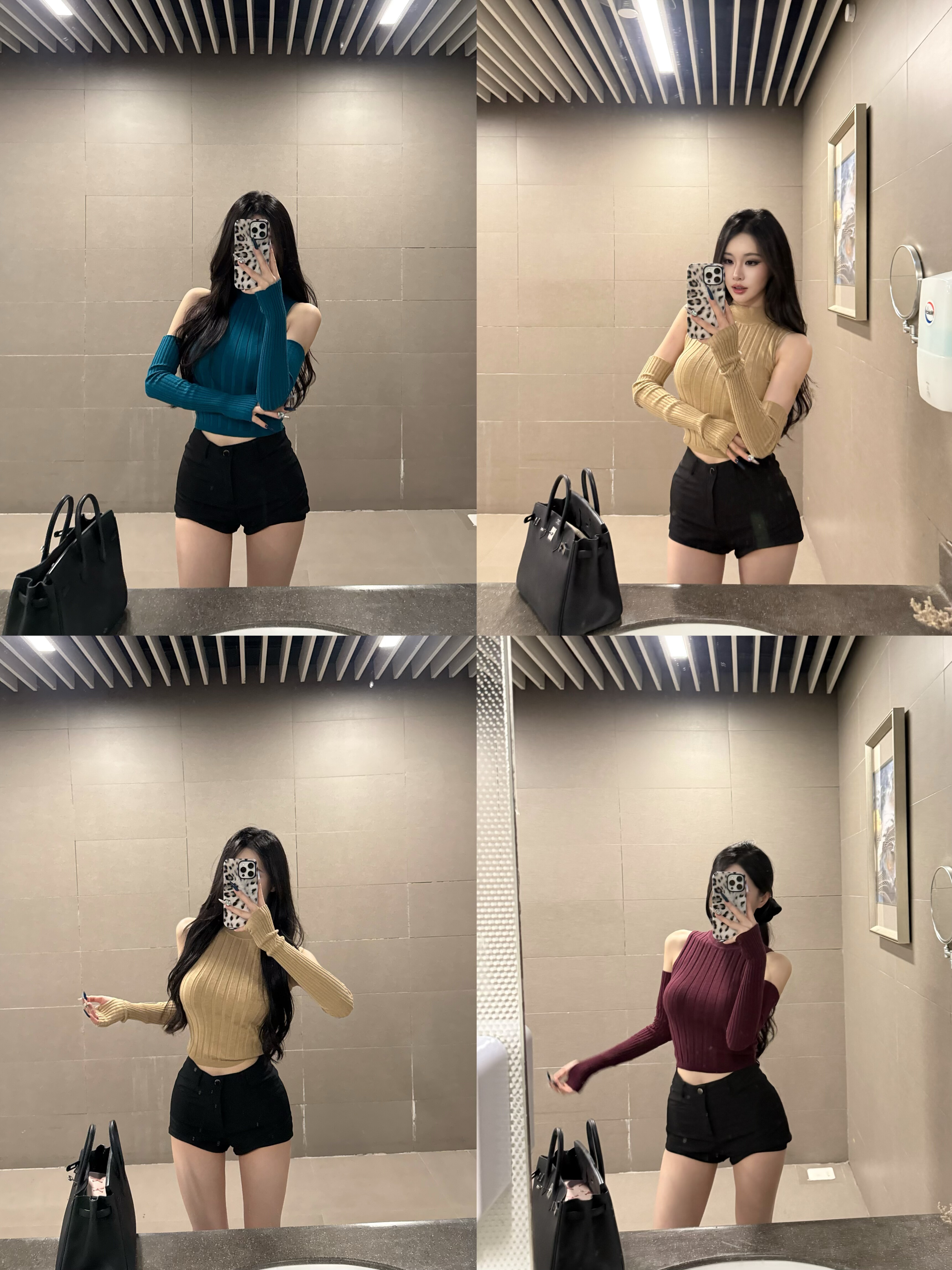 Genieeea吉妮的宝藏 韩漫日记纯欲修身弹力圆领针织背心可拆袖套