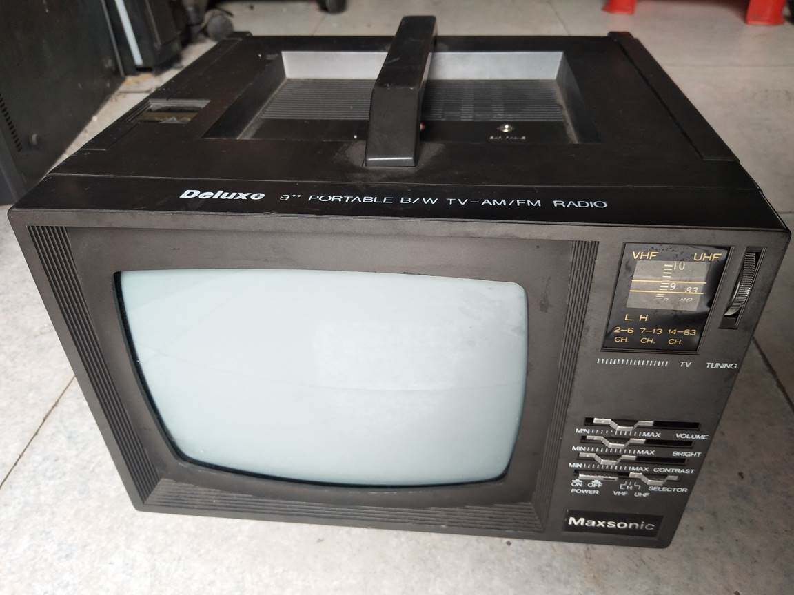 *maxsonic老古董电视机 9寸 mxtv-9r deluxe 9 portable tv-am议