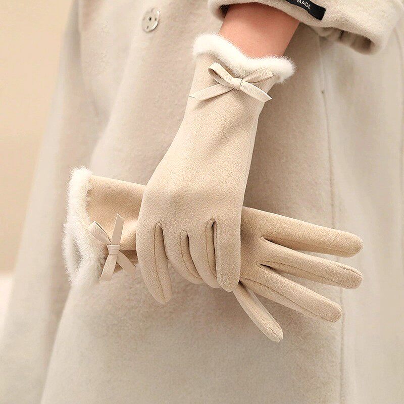 骑行手套女士冬天加厚德绒御寒保暖防风2025年新款骑电动车可触屏