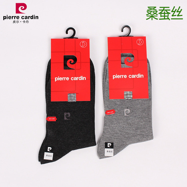 皮尔卡丹桑蚕丝棉袜满2双包邮
